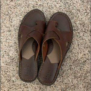 b.o.c. Brown Leather Sandals Size 10
